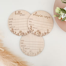 Load image into Gallery viewer, Wildflower Hello World Birth Stats