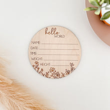 Load image into Gallery viewer, Wildflower Hello World Birth Stats