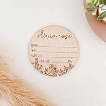 Load image into Gallery viewer, Wildflower Hello World Birth Stats