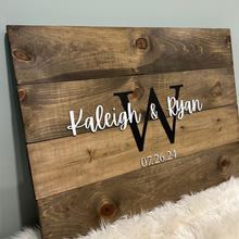 Load image into Gallery viewer, Initial with Last Name or First Names Sign