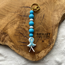 Load image into Gallery viewer, Cancer Ribbon Awareness Keychain