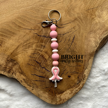 Load image into Gallery viewer, Cancer Ribbon Awareness Keychain