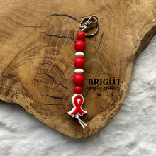Load image into Gallery viewer, Cancer Ribbon Awareness Keychain