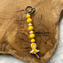 Load image into Gallery viewer, Cancer Ribbon Awareness Keychain