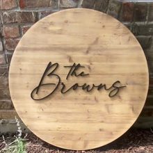 Load image into Gallery viewer, Last Name Round Sign