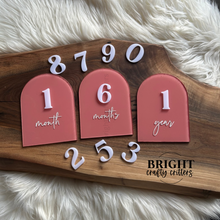 Load image into Gallery viewer, Interchangeable Monthly Acrylic Arch Milestones