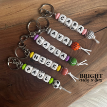 Load image into Gallery viewer, Sports Name Keychain