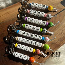 Load image into Gallery viewer, Sports Name Keychain