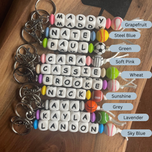 Load image into Gallery viewer, Sports Name Keychain