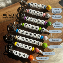 Load image into Gallery viewer, Sports Name Keychain