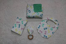 Load image into Gallery viewer, Baby Hand Prints Gift Bundle | Blanket, Bibs, Burp Cloths, Teether | Gender Neutral