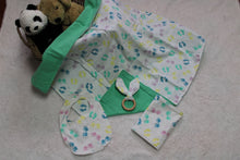 Load image into Gallery viewer, Baby Hand Prints Gift Bundle | Blanket, Bibs, Burp Cloths, Teether | Gender Neutral