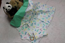 Load image into Gallery viewer, Baby Hand Prints Gift Bundle | Blanket, Bibs, Burp Cloths, Teether | Gender Neutral