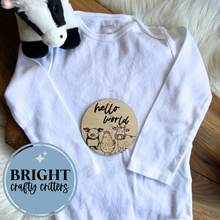 Load image into Gallery viewer, Farm Animals Monthly Milestones Wooden Discs
