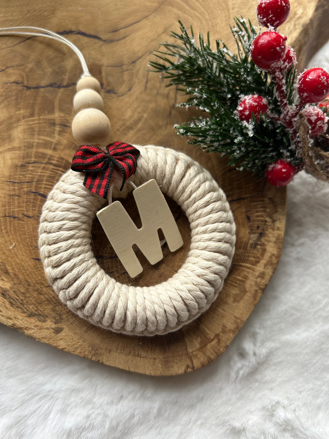 Macrame Initial Ornament