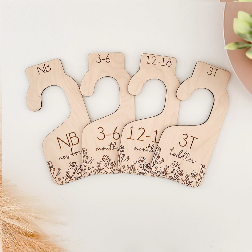 Wildflower Wooden Baby Closet Dividers