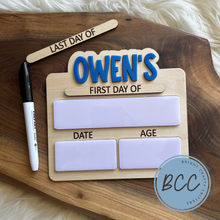 Load image into Gallery viewer, First/Last Day School Sign - small version name bubble cutout
