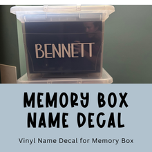 Load image into Gallery viewer, Name Decal for Kids Memory Box

