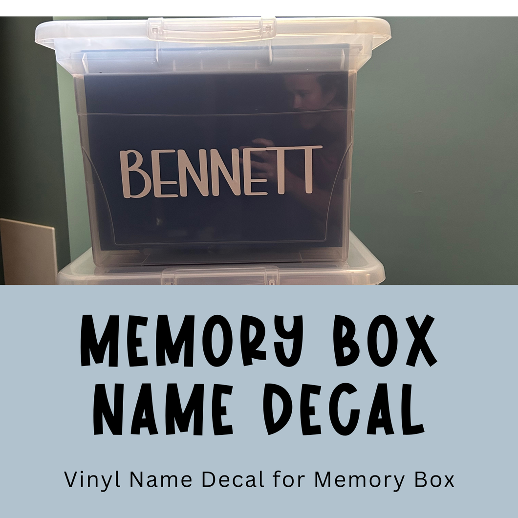 Name Decal for Kids Memory Box
