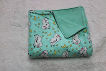 Load image into Gallery viewer, Seafoam Green | Sheep, Moon and Stars | Baby Blanket
