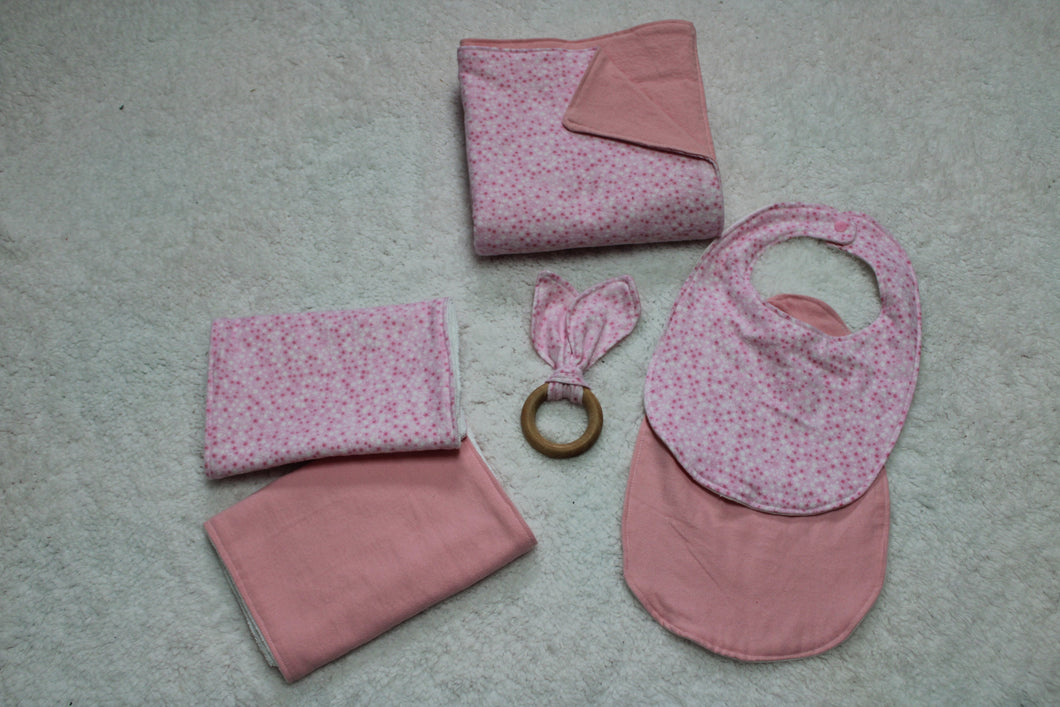 Pink Stars | Baby Blanket Gift Bundle